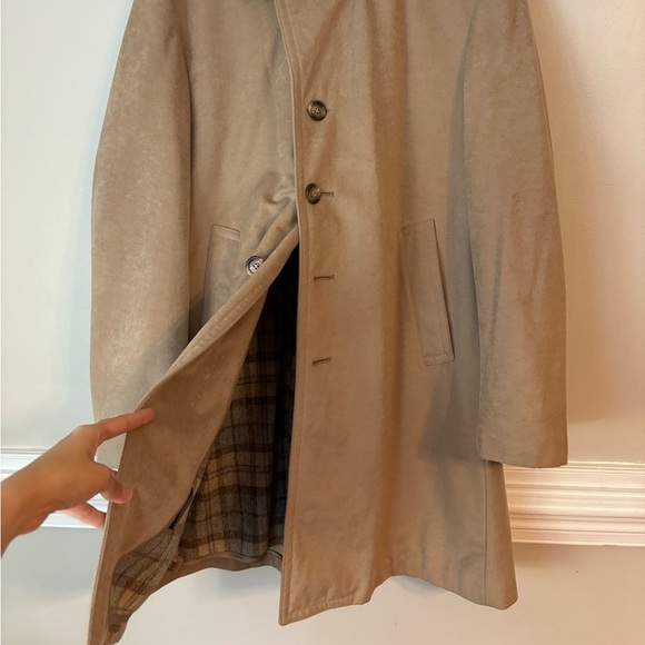 ISO Men - Womens 70’s Vintage Button Down Trench Coat‎ with stripe lining - Picture 9 of 9